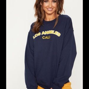 Navy Los Angeles Slogan Sweater